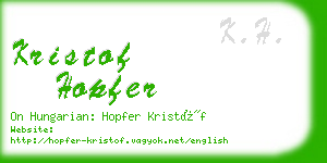 kristof hopfer business card